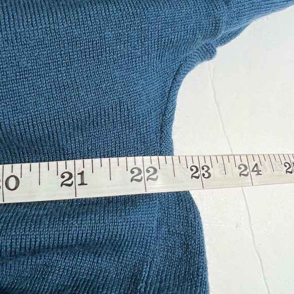 Lululemon Merino Sit In Lotus Wrap II in Petrol Blue Size 6 Est. Cozy Sweater - Picture 7 of 10